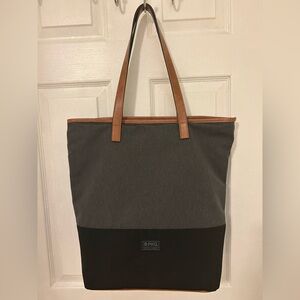 Gray and Black Tote Bag